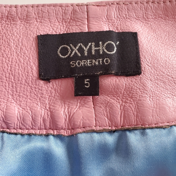 Oxyho Sorento Pink Pastel Leather Mini Skirt - Picture 3 of 4